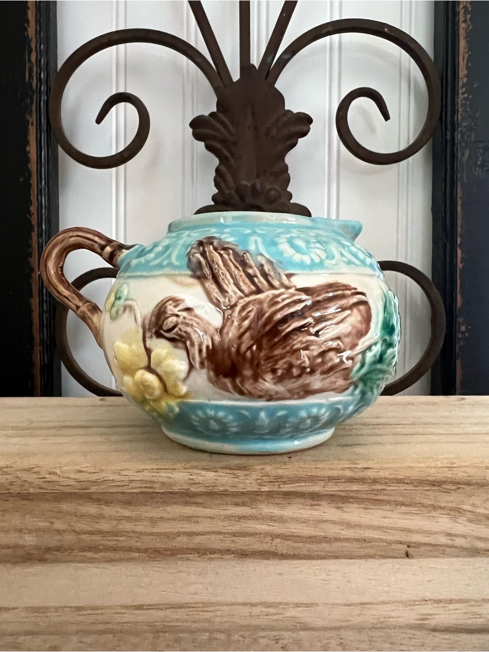 Antique English Majolica cream pitcher